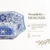 image:imageSpode Judaica 925 Serving Dish Fine Porcelain Square Dish  Designed Inspired by Historic 1880s Manuscript amp Tile Motif Design in Blue amp White  Dishwasher Microwave Freezer amp Warm Oven SafeServing Dish