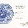 image:imageSpode Judaica 925 Serving Dish Fine Porcelain Square Dish  Designed Inspired by Historic 1880s Manuscript amp Tile Motif Design in Blue amp White  Dishwasher Microwave Freezer amp Warm Oven SafeMatzoh