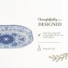 image:imageSpode Judaica 925 Serving Dish Fine Porcelain Square Dish  Designed Inspired by Historic 1880s Manuscript amp Tile Motif Design in Blue amp White  Dishwasher Microwave Freezer amp Warm Oven SafeOval Platter