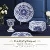 image:imageSpode Judaica 925 Serving Dish Fine Porcelain Square Dish  Designed Inspired by Historic 1880s Manuscript amp Tile Motif Design in Blue amp White  Dishwasher Microwave Freezer amp Warm Oven SafePassover Seder