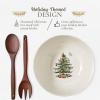 image:imageSpode Christmas Tree 10 Serving amp Wooden Servers Polka Dot  Ceramic Serving amp Party Dish for Holiday Celebrations  Salad amp Soup Dish for Dining  Christmas Table Setting