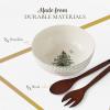image:imageSpode Christmas Tree 10 Serving amp Wooden Servers Polka Dot  Ceramic Serving amp Party Dish for Holiday Celebrations  Salad amp Soup Dish for Dining  Christmas Table Setting