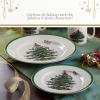 image:imageSpode Christmas Tree 105 Dinner Plate  Festive Holiday Stoneware Plate with Christmas Tree Design Green Bordered Edges Microwave Dishwasher Freezer Oven Safe  Collectible Holiday Tableware