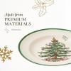 image:imageSpode Christmas Tree 105 Dinner Plate  Festive Holiday Stoneware Plate with Christmas Tree Design Green Bordered Edges Microwave Dishwasher Freezer Oven Safe  Collectible Holiday TablewareChristmas Tree Dinner Plate