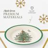image:imageSpode Christmas Tree 105 Dinner Plate  Festive Holiday Stoneware Plate with Christmas Tree Design Green Bordered Edges Microwave Dishwasher Freezer Oven Safe  Collectible Holiday TablewareChristmas Tree Salad Plate
