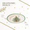 image:imageSpode Christmas Tree 105 Dinner Plate  Festive Holiday Stoneware Plate with Christmas Tree Design Green Bordered Edges Microwave Dishwasher Freezer Oven Safe  Collectible Holiday TablewareChristmas Tree Dinner Plate