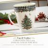 image:imageSpode Christmas Tree 14oz Mug Porcelain Holiday Mug with Black amp White Check Rim  Ribbon amp Holly Border Seasonal Drinkware for Coffee or Tea  Dishwasher amp Microwave Safe  Gift for Coffee LoverCheckered