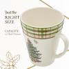 image:imageSpode Christmas Tree 14oz Mug Porcelain Holiday Mug with Black amp White Check Rim  Ribbon amp Holly Border Seasonal Drinkware for Coffee or Tea  Dishwasher amp Microwave Safe  Gift for Coffee LoverTartan