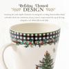 image:imageSpode Christmas Tree 14oz Mug Porcelain Holiday Mug with Black amp White Check Rim  Ribbon amp Holly Border Seasonal Drinkware for Coffee or Tea  Dishwasher amp Microwave Safe  Gift for Coffee LoverCheckered