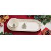 image:imageSpode Christmas Tree 2Piece Polka Dot Chip and Dip Serving Set  13Inch Oval Plate with Dip Bowl  Festive Christmas Serveware Durable Porcelain Dishwasher Microwave Freezer Safe