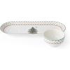image:imageSpode Christmas Tree 2Piece Polka Dot Chip and Dip Serving Set  13Inch Oval Plate with Dip Bowl  Festive Christmas Serveware Durable Porcelain Dishwasher Microwave Freezer Safe