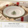 image:imageSpode Christmas Tree 6 Polka Dot Tidbit Plates Set of 4  Round Appetizer Plates with Festive Polka Dot Border  Dishwasher Microwave amp Freezer Safe Porcelain for Holiday Entertaining08 H x 6 L x 6 W Pack of 2