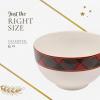 image:imageSpode Christmas Tree 6inch Rice Bowl  Set of 4 Ceramic Bowls for Soup Stews and Sticky Rice Dishwasher and Microwave Safe Festive Holiday Dinnerware with Nostalgic Design and Playful Polka DotsTartan