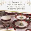image:imageSpode Christmas Tree 6inch Rice Bowl  Set of 4 Ceramic Bowls for Soup Stews and Sticky Rice Dishwasher and Microwave Safe Festive Holiday Dinnerware with Nostalgic Design and Playful Polka DotsTartan