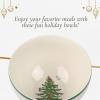 image:imageSpode Christmas Tree 6inch Rice Bowl  Set of 4 Ceramic Bowls for Soup Stews and Sticky Rice Dishwasher and Microwave Safe Festive Holiday Dinnerware with Nostalgic Design and Playful Polka DotsClassic