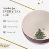 image:imageSpode Christmas Tree 6inch Rice Bowl  Set of 4 Ceramic Bowls for Soup Stews and Sticky Rice Dishwasher and Microwave Safe Festive Holiday Dinnerware with Nostalgic Design and Playful Polka DotsTartan