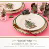image:imageSpode Christmas Tree 9Inch Luncheon Plate Set of 4  Porcelain Dinner amp Appetizer Plate HolidayThemed Serving Tray Microwave amp Dishwasher Safe Festive Seasonal Dining