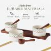 image:imageSpode Christmas Tree Condiment Set  7 Piece Holiday Serveware Set  Ceramic Dip Bowls Spoons Serving Tray Included  Appetizers Sauces and Snacks  Polka Dot Festive Entertaining4 H x 15 L x 425 W
