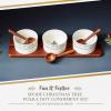image:imageSpode Christmas Tree Condiment Set  7 Piece Holiday Serveware Set  Ceramic Dip Bowls Spoons Serving Tray Included  Appetizers Sauces and Snacks  Polka Dot Festive Entertaining4 H x 15 L x 425 W Pack of 2