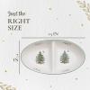 image:imageSpode Christmas Tree Divided Server 9Inch Round Festive Serveware Holiday Entertaining Platter for Side Dishes Dips Salads  Fine Porcelain Dishwasher amp Microwave Safe Christmas Tableware