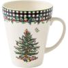 image:imageSpode Christmas Tree 14oz Mug Porcelain Holiday Mug with Black amp White Check Rim  Ribbon amp Holly Border Seasonal Drinkware for Coffee or Tea  Dishwasher amp Microwave Safe  Gift for Coffee LoverCheckered