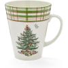 image:imageSpode Christmas Tree 14oz Mug Porcelain Holiday Mug with Black amp White Check Rim  Ribbon amp Holly Border Seasonal Drinkware for Coffee or Tea  Dishwasher amp Microwave Safe  Gift for Coffee LoverTartan