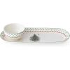 image:imageSpode Christmas Tree 2Piece Polka Dot Chip and Dip Serving Set  13Inch Oval Plate with Dip Bowl  Festive Christmas Serveware Durable Porcelain Dishwasher Microwave Freezer Safe