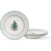 image:imageSpode Christmas Tree 6 Polka Dot Tidbit Plates Set of 4  Round Appetizer Plates with Festive Polka Dot Border  Dishwasher Microwave amp Freezer Safe Porcelain for Holiday Entertaining08 H x 6 L x 6 W