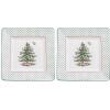 image:imageSpode Christmas Tree Polka Dot Square Platter  10 Porcelain Holiday Serving Tray for Entertaining  Dishwasher amp Microwave Safe  Christmas Dessert Tray for Serving Festive Dishes1 H x 10 L x 10 W Pack of 2