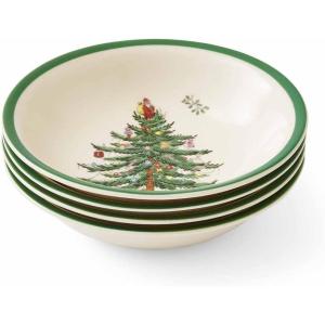 image:imagePortmeirion Spode Christmas Tree 55Inch Cereal Bowl Set Set of 4  Bowls for Breakfast Oatmeal Cereal Soup  Festive Bowls with Classic Christmas Tree Design  Dishwasher amp Microwave SafeChristmas Tree Dinnerware