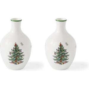 image:imageSpode Christmas Tree 10 Posy Vase  Elegant Ceramic Flower Vase Holiday Centerpiece for Floral Arrangements amp Home Decor  Beautiful Handcrafted Accent for Festive Decorations6 Inch Pack of 2