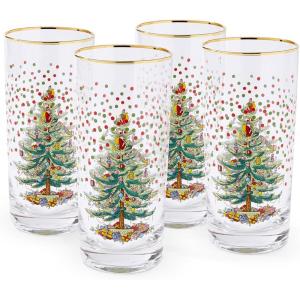 image:imageSpode Christmas Tree 15 Fl Oz Highball Glass Set of 4 Polka Dot  Classic Highball amp Barware Cocktail Glasses for Mixed Drinks Beverage Glasses for Holiday Celebrations63 H x 275 L x 275 W