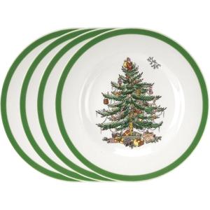 image:imageSpode Christmas Tree 65 Bread and Butter Plate Set of 4  Festive Holiday Dinnerware with Classic Christmas Tree  Stoneware Plate for Bread Butter Appetizers  Microwave amp Dishwasher Safe