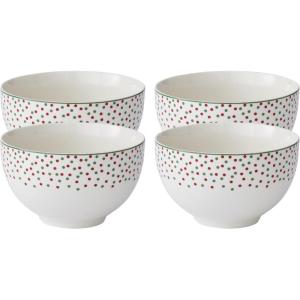 image:imageSpode Christmas Tree 6inch Rice Bowl  Set of 4 Ceramic Bowls for Soup Stews and Sticky Rice Dishwasher and Microwave Safe Festive Holiday Dinnerware with Nostalgic Design and Playful Polka DotsPolka Dots