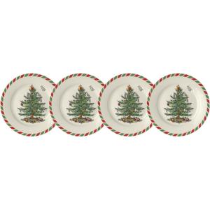 image:imageSpode Christmas Tree 8 Candy Cane Appetizer Plates Set of 4  Festive Holiday Tableware Dishwasher amp Microwave Safe  Ideal for Desserts Snacks Salads  Christmas Dcor amp Holiday Gift