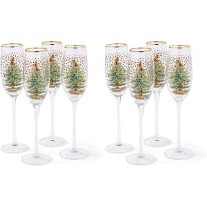 image:imageSpode Christmas Tree 845 Fl Oz Footed Champagne Flute Set of 4 Polka Dot  Sparkling Wine Glasses for Holiday Celebrations  For Wedding Toasting Flutes amp Prosecco Glasses1025 H x 275 L x 275 W Pack of 2