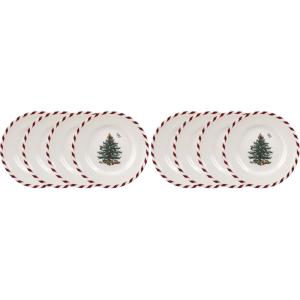 image:imageSpode Christmas Tree Canape Plates  Set of 4  Peppermint Design Holiday Appetizer Plate  Christmas Serving amp Festive Dish  Seasonal Decorative Plate Holiday Tableware06 H x 65 L x 65 W Pack of 2