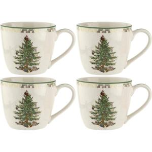 image:imageSpode Christmas Tree Gold Mug Set of 4  16 oz Holiday Mugs for Coffee Tea Hot Chocolate  Porcelain with 22 Karat Gold Accents Dishwasher Safe Festive Christmas Design