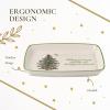 image:imageSpode Christmas Tree Rectangular Sentiment Tray 7 x 5  Festive Earthenware Serving Plate for Holiday Snacks Side Dishes Treats Durable Christmas Tableware  Microwave amp Dishwasher SafeTray