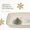 image:imageSpode Christmas Tree Rectangular Sentiment Tray 7 x 5  Festive Earthenware Serving Plate for Holiday Snacks Side Dishes Treats Durable Christmas Tableware  Microwave amp Dishwasher SafeTray