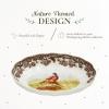 image:imageSpode British Flowers Collection 6 Oval Fluted Dish  Pheasant Illustration Rustic Serving for Appetizers Dips amp Sides with Rich Brown Border  Porcelain Dishwasher amp Oven Safe