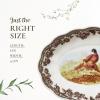 image:imageSpode British Flowers Collection 6 Oval Fluted Dish  Pheasant Illustration Rustic Serving for Appetizers Dips amp Sides with Rich Brown Border  Porcelain Dishwasher amp Oven Safe