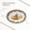 image:imageSpode British Flowers Collection 6 Oval Fluted Dish  Pheasant Illustration Rustic Serving for Appetizers Dips amp Sides with Rich Brown Border  Porcelain Dishwasher amp Oven Safe