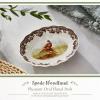 image:imageSpode British Flowers Collection 6 Oval Fluted Dish  Pheasant Illustration Rustic Serving for Appetizers Dips amp Sides with Rich Brown Border  Porcelain Dishwasher amp Oven Safe