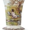 image:imageSpode Woodland 106inch Hexagonal Vase Hunting Dog Porcelain Centerpiece with British Flowers Border  Decorative Mantel amp Entryway Accent Collectible Porcelain Vase  Excellent Housewarming Gift