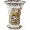 image:imageSpode Woodland 106inch Hexagonal Vase Hunting Dog Porcelain Centerpiece with British Flowers Border  Decorative Mantel amp Entryway Accent Collectible Porcelain Vase  Excellent Housewarming Gift