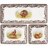 image:imageSpode Woodland 3Piece Porcelain Tray Set  Turkey Pheasant Otter Wildlife Art Great for Holiday Appetizers amp Snacks  Stackable Design with Floral Borders Dishwasher Safe Oven Safe Trays