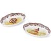image:imageSpode Woodland Pickle Dishes Set of 285 Porcelain Plates with British Flowers Border  Turkey amp Pheasant Motifs for Side Dishes Snacks Fruit amp Desserts  Microwave amp Dishwasher Safe