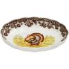 image:imageSpode Woodland Turkey Oval Fluted Dish  Porcelain Thanksgiving Tray Serve Appetizers or Desserts with Archival Floral Border 6 Inch Oval Sideboard Dish  Oven Microwave Freezer Safe
