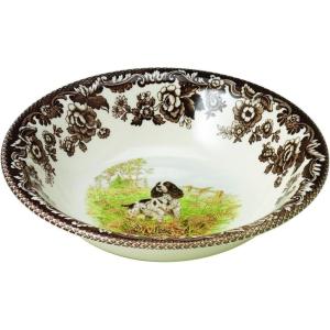image:imageSpode Woodland Pintail Cereal Bowl  Fine Earthenware 8 Inch WildlifeInspired Dish with British Flowers Border Dishwasher Microwave Freezer amp Oven Safe  Traditional English Country ServewareEnglish Springer Spaniel